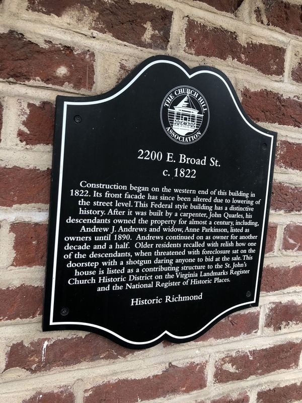 2200 E. Broad St. Marker image. Click for full size.