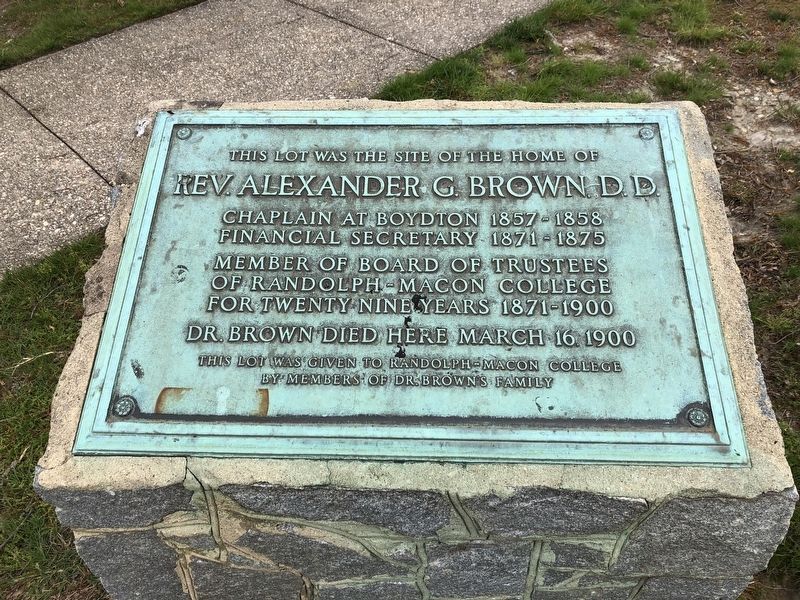 Rev. Alexander G. Brown D.D. Marker. Click for full size. Rev. Alexander G. Brown D.D. Marker image. Click for full size.
