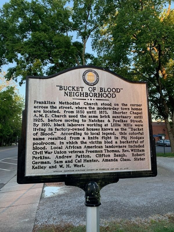 "Bucket of Blood" Neighborhood Marker (side 2) image. Click for full size.