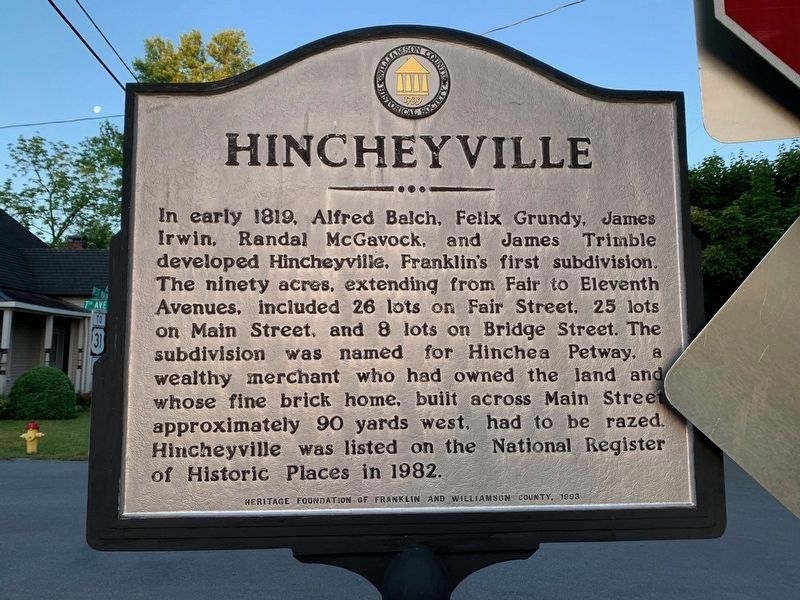 Hincheyville Marker image. Click for full size.