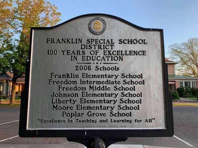 Franklin Special School District Marker image. Click for full size.