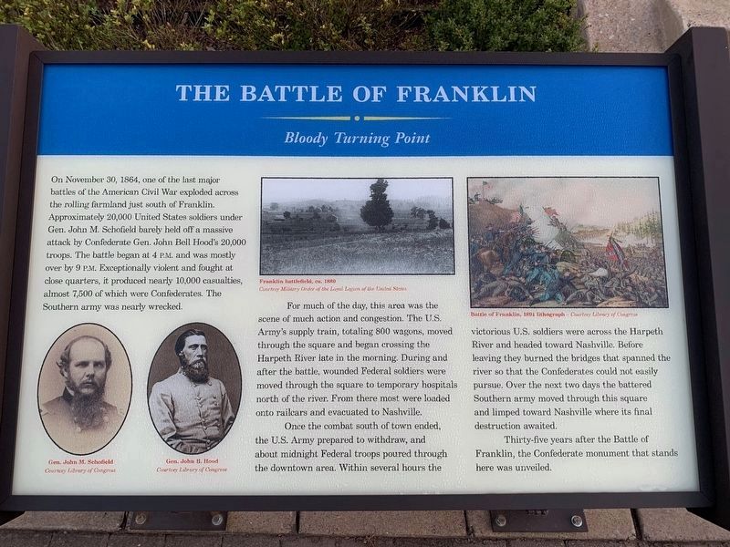 The Battle of Franklin Marker image. Click for full size.