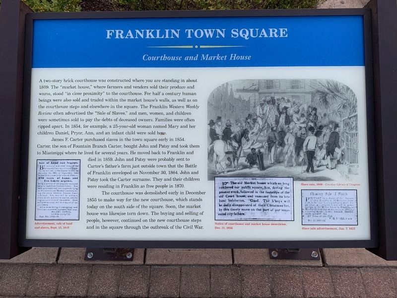 Franklin Town Square Marker. Click for full size. Franklin Town Square Marker image. Click for full size.