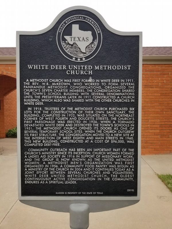 White Deer United Methodist Church Marker. Click for full size. White Deer United Methodist Church Marker image. Click for full size.