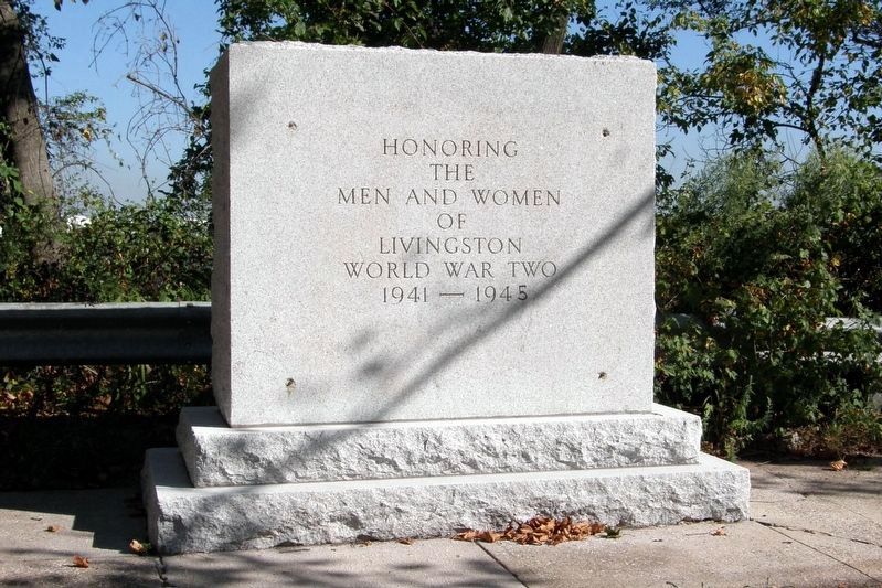 Livingston World War II Memorial - missing 2016 image. Click for full size.