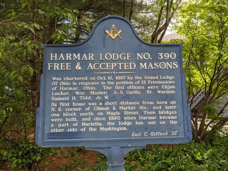 Harmar Lodge No. 390 Marker. Click for full size. Harmar Lodge No. 390 Marker image. Click for full size.