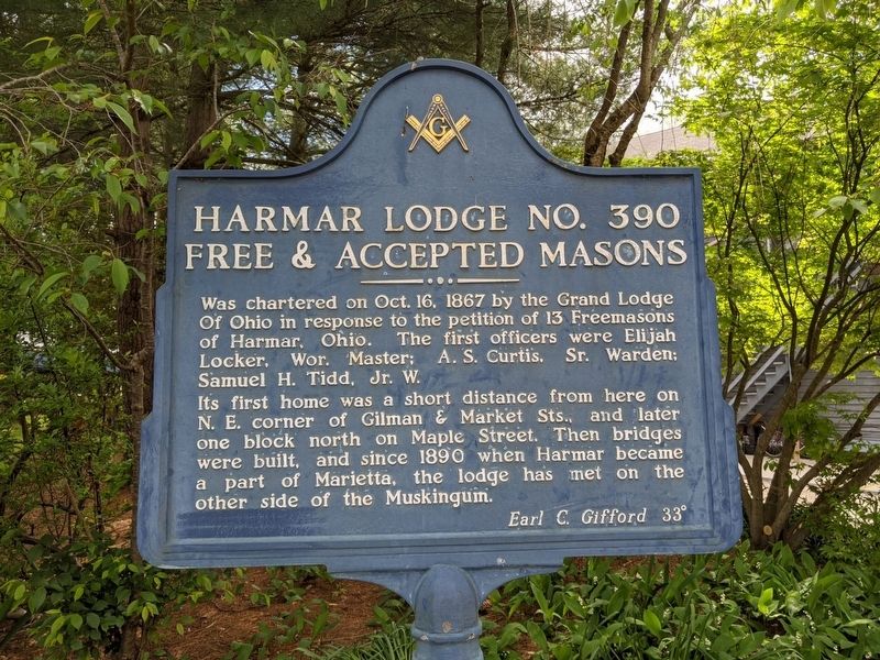 Harmar Lodge No. 390 Marker image. Click for full size.