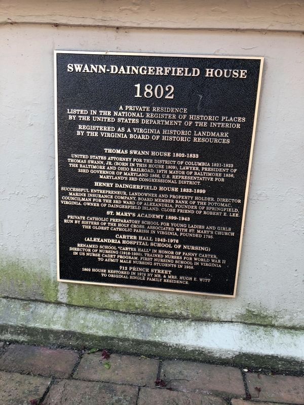 Swann-Daingerfield House Marker. Click for full size. Swann-Daingerfield House Marker image. Click for full size.
