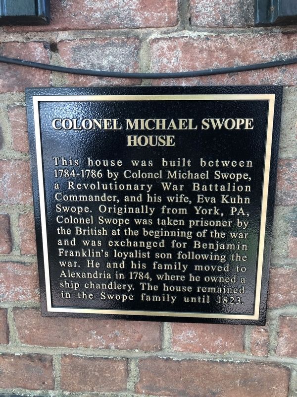 Colonel Michael Swope House Marker image. Click for full size.
