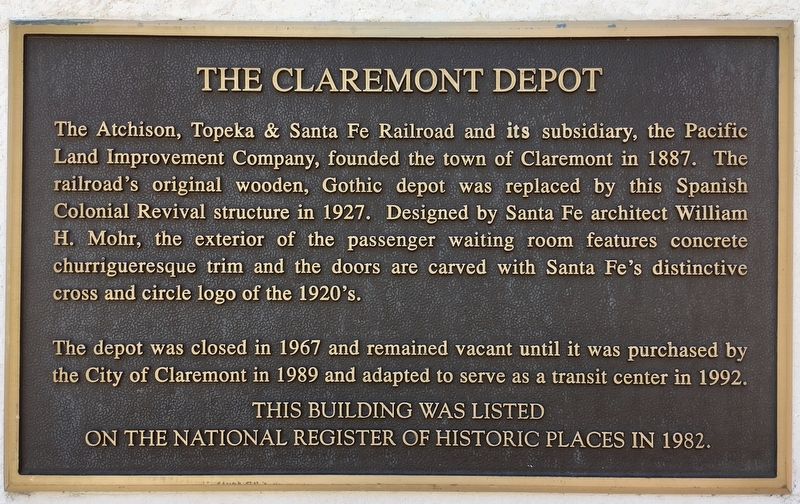 Claremont Depot Marker image. Click for full size.