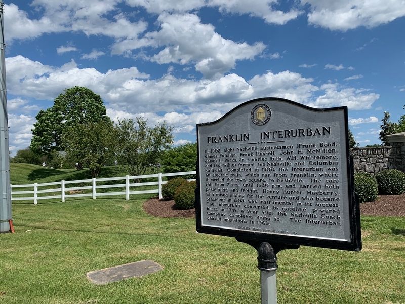 Franklin Interurban Marker image. Click for full size.