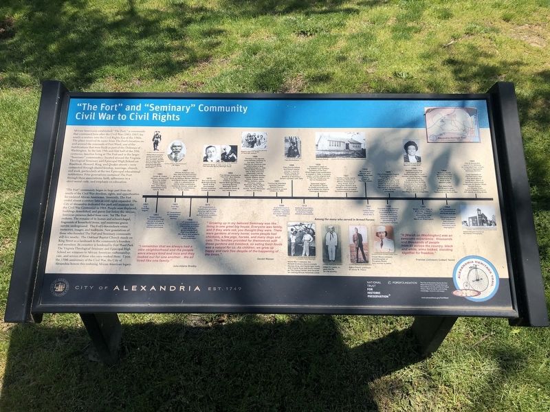 "The Fort" and "Seminary" Community Marker. Click for full size. "The Fort" and "Seminary" Community Marker image. Click for full size.