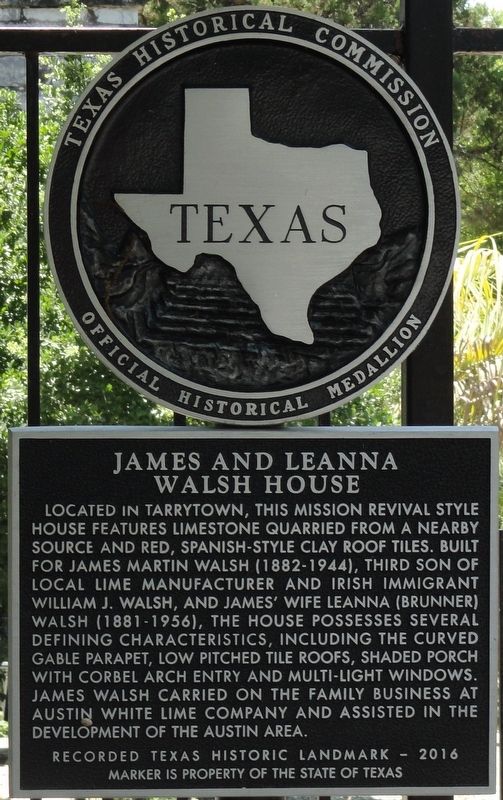 James and Leana Walsh House Marker image. Click for full size.