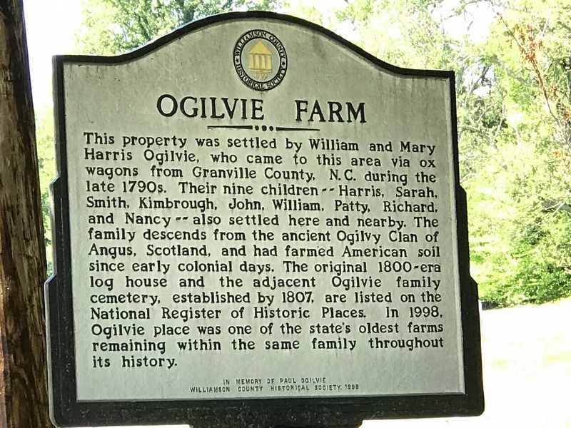 Ogilvie Farm Marker. Click for full size. Ogilvie Farm Marker image. Click for full size.