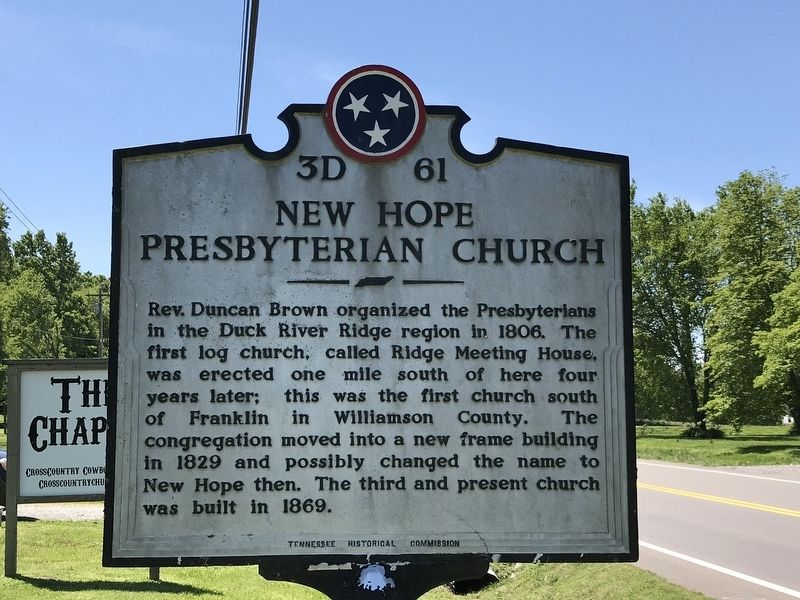 New Hope Presbyterian Church Marker. Click for full size. New Hope Presbyterian Church Marker image. Click for full size.