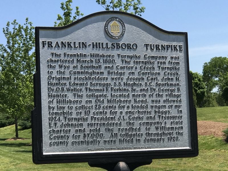 Franklin-Hillsboro Turnpike Marker image. Click for full size.