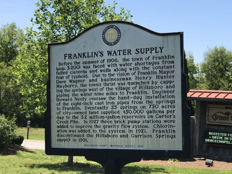 Franklin's Water Supply Marker image. Click for full size.