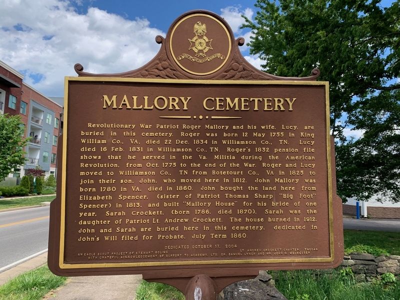 Mallory Cemetery Marker image. Click for full size.