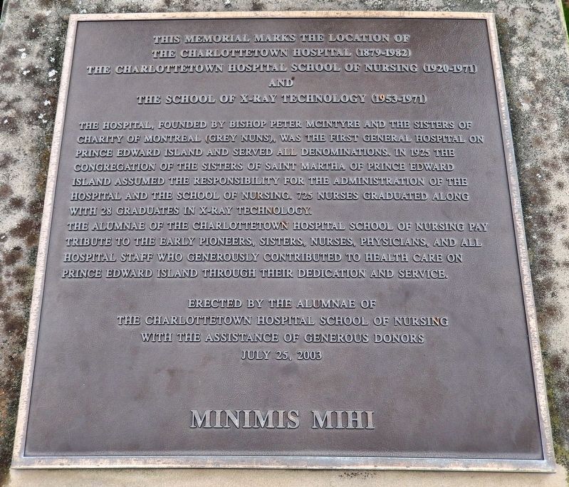 The Charlottetown Hospital (1879-1982) Marker image. Click for full size.