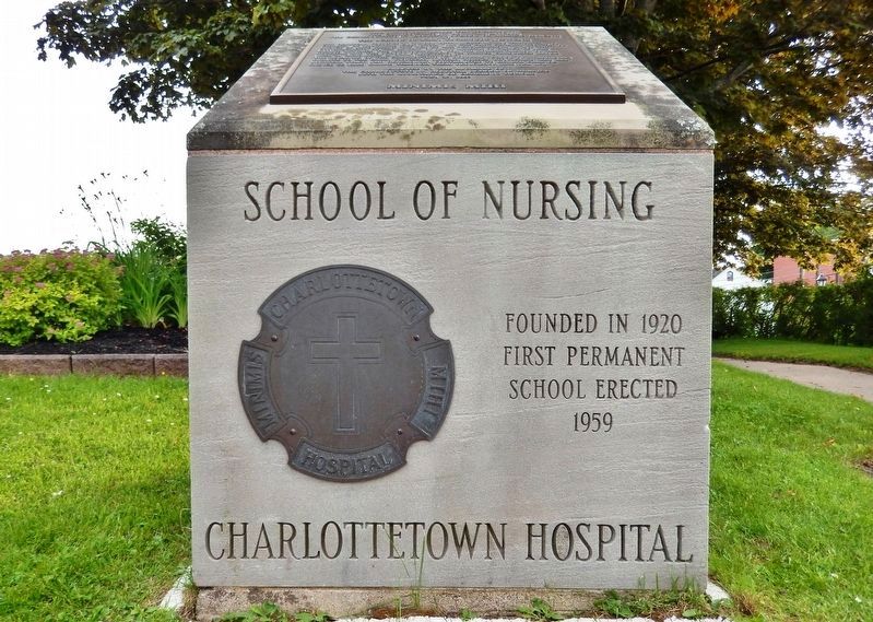 School of Nursing (<i>face of marker pedestal</i>)</center> image. Click for full size.