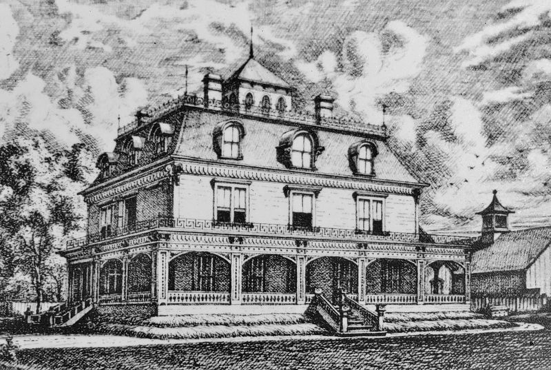 Marker detail: Beaconsfield House c1880 image. Click for full size.