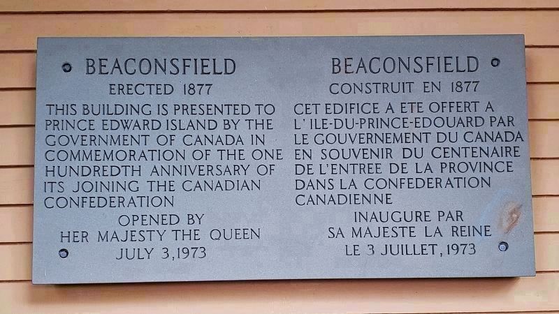 Beaconsfield House Confederation Centennial Marker. Click for full size. Beaconsfield House Confederation Centennial Marker image. Click for full size.