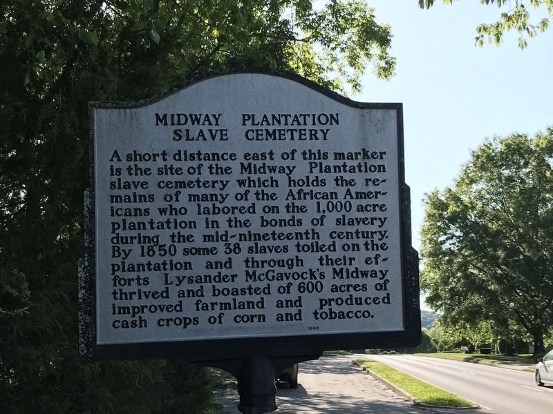 Midway Plantation Slave Cemetery Marker. Click for full size. Midway Plantation Slave Cemetery Marker image. Click for full size.