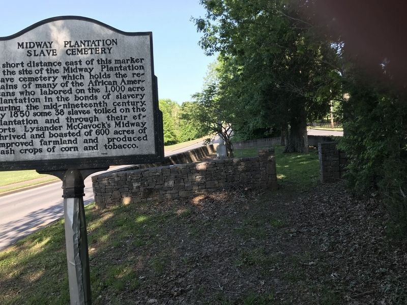 Midway Plantation Slave Cemetery Marker. Click for full size. Midway Plantation Slave Cemetery Marker image. Click for full size.