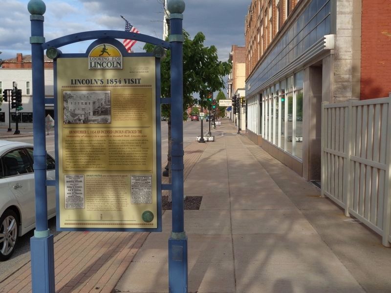 Lincoln's 1854 Visit Marker. Click for full size. Lincoln's 1854 Visit Marker image. Click for full size.