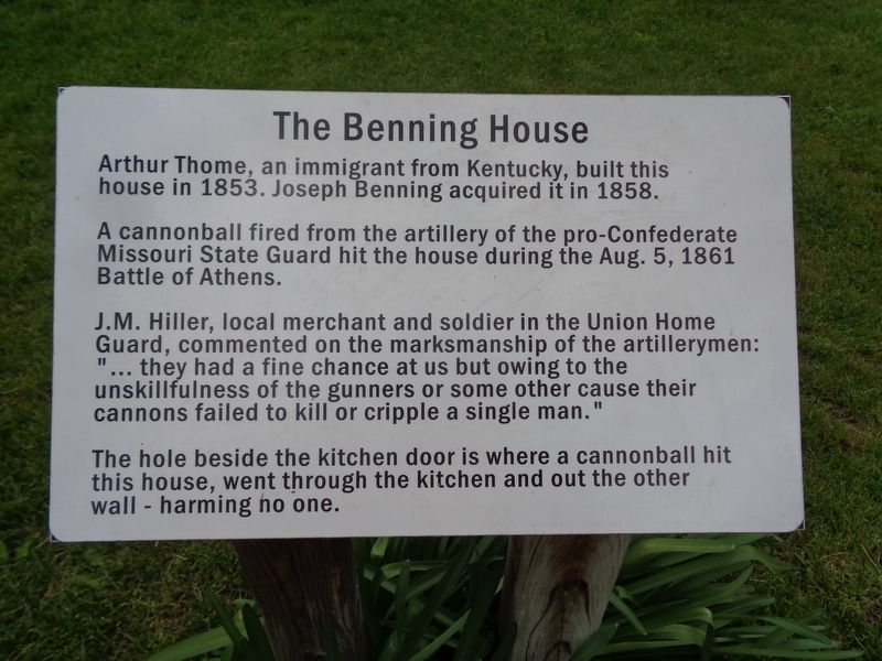 The Benning House Marker image. Click for full size.