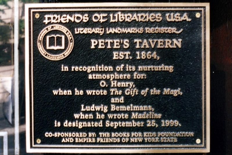 Petes Tavern Marker image. Click for full size.