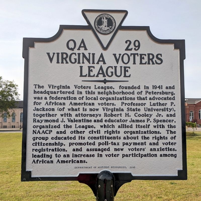 Virginia Voters League Marker image. Click for full size.