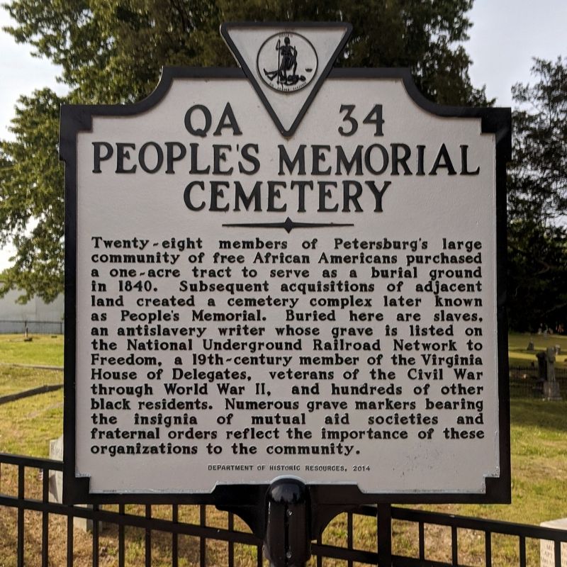People's Memorial Cemetery Marker image. Click for full size.