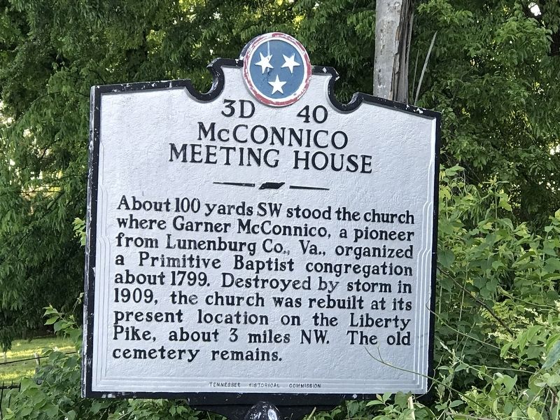 McConnico Meeting House Marker image. Click for full size.