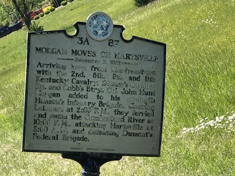 Morgan Moves on Hartsville Marker. Click for full size. Morgan Moves on Hartsville Marker image. Click for full size.