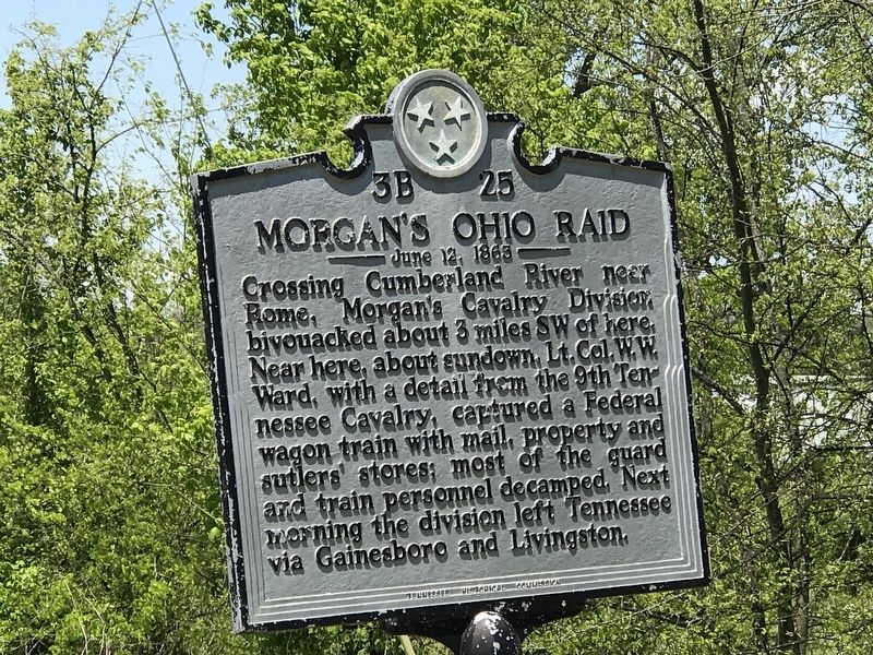 Morgan's Ohio Raid Marker. Click for full size. Morgan's Ohio Raid Marker image. Click for full size.