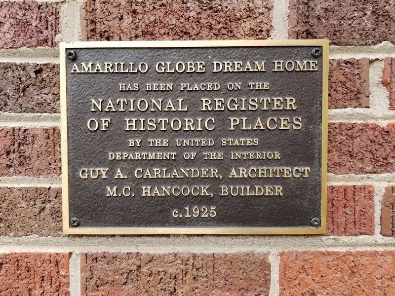 Amarillo Globe Dream House National Register of Historic Places Marker image. Click for full size.