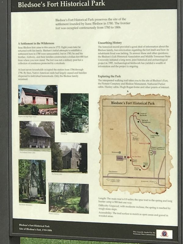Bledsoe's Fort Historical Park Marker image. Click for full size.