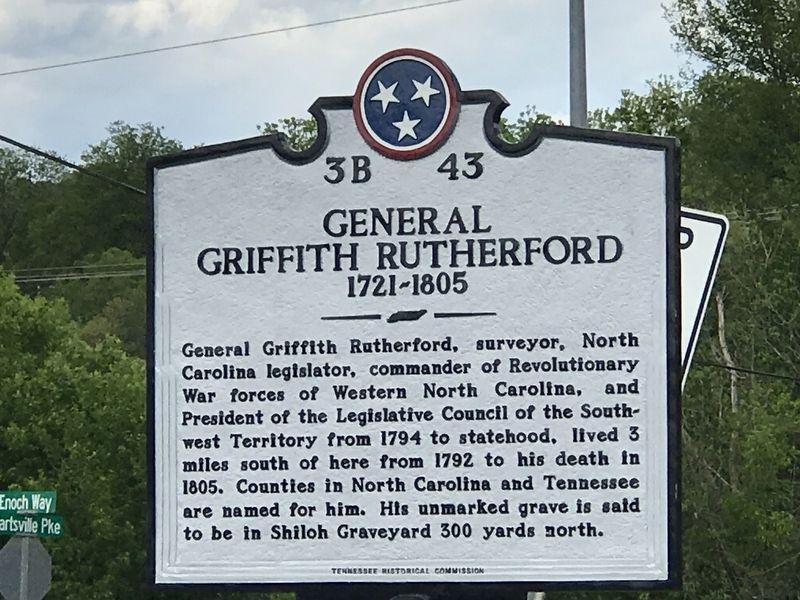 General Griffith Rutherford Marker image. Click for full size.