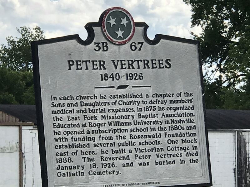 Peter Vertrees Marker reverse image. Click for full size.