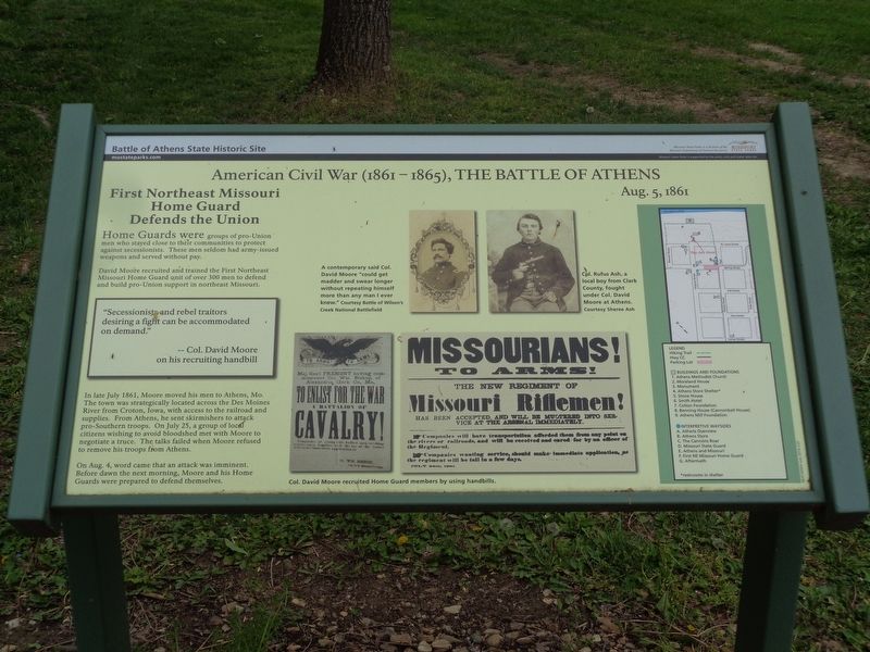 First Northeast Missouri Home Guard Defends the Union Marker. Click for full size. First Northeast Missouri Home Guard Defends the Union Marker image. Click for full size.