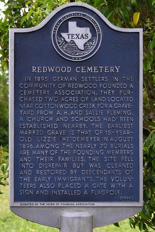 Redwood Cemetery Marker image. Click for full size.