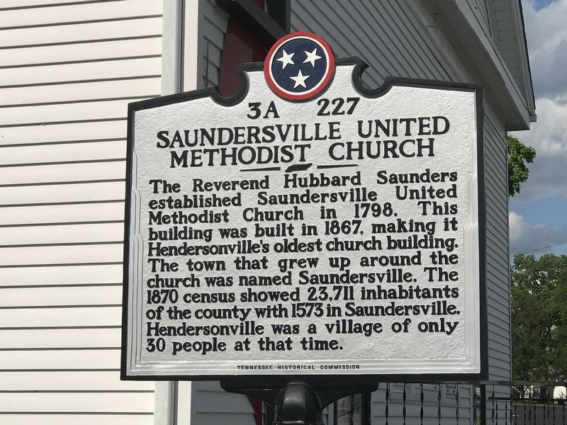 Saundersville United Methodist Church Marker. Click for full size. Saundersville United Methodist Church Marker image. Click for full size.