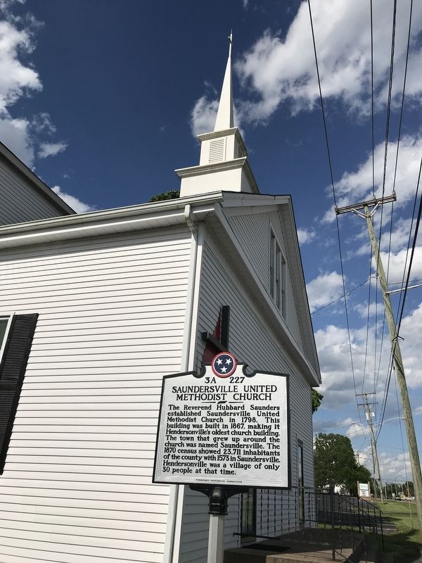 Saundersville United Methodist Church Marker. Click for full size. Saundersville United Methodist Church Marker image. Click for full size.