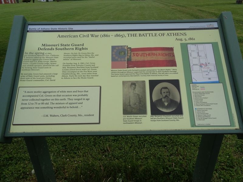 Missouri State Guard Defends Southern Rights Marker. Click for full size. Missouri State Guard Defends Southern Rights Marker image. Click for full size.