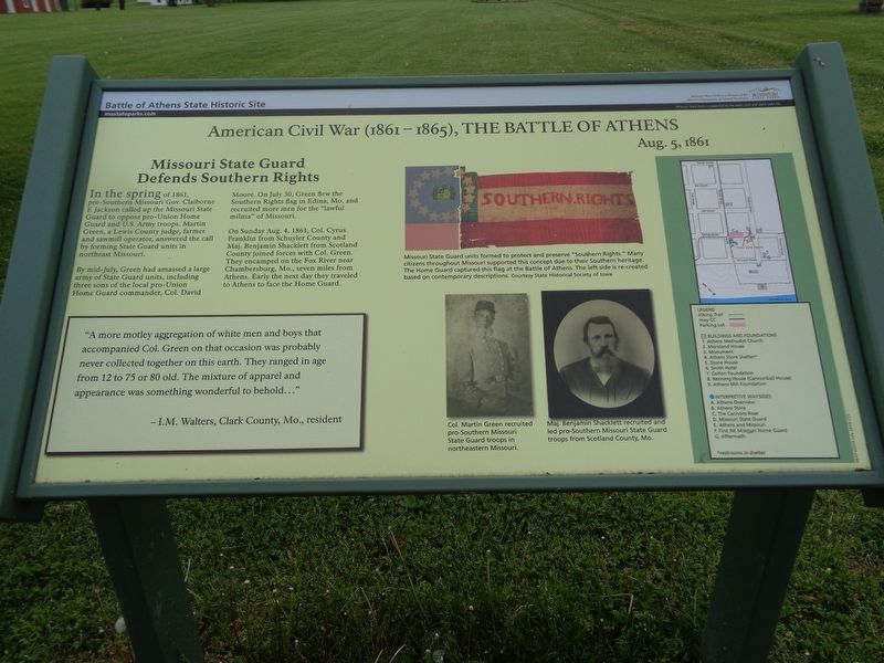 Missouri State Guard Defends Southern Rights Marker image. Click for full size.