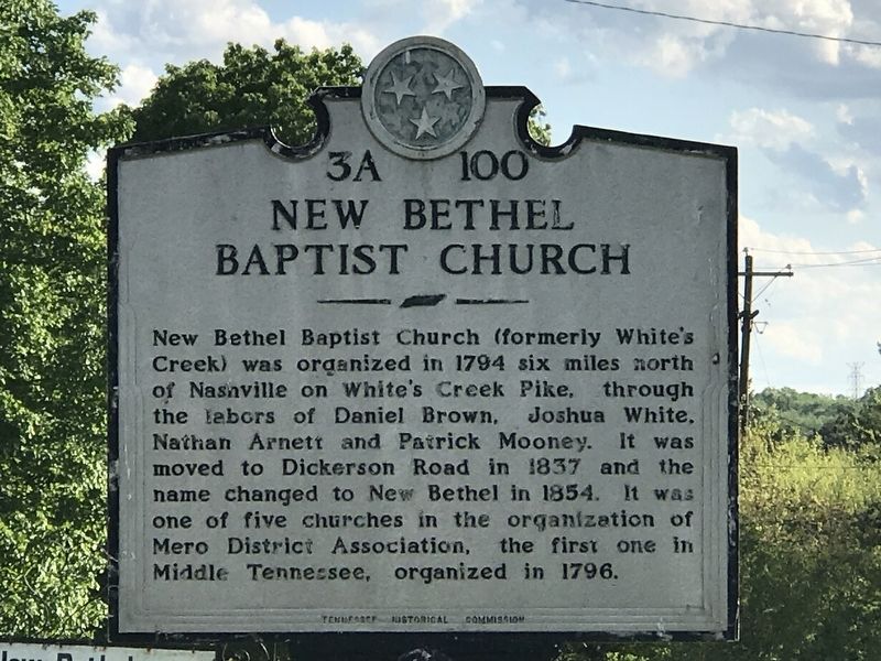 New Bethel Baptist Church Marker. Click for full size. New Bethel Baptist Church Marker image. Click for full size.