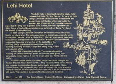 Lehi Hotel Marker image. Click for full size.