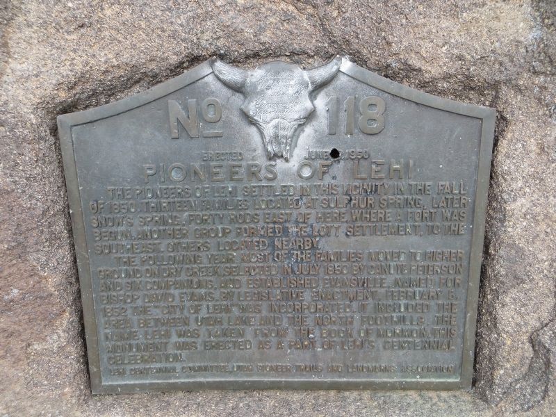 Pioneers of Lehi Marker image. Click for full size.