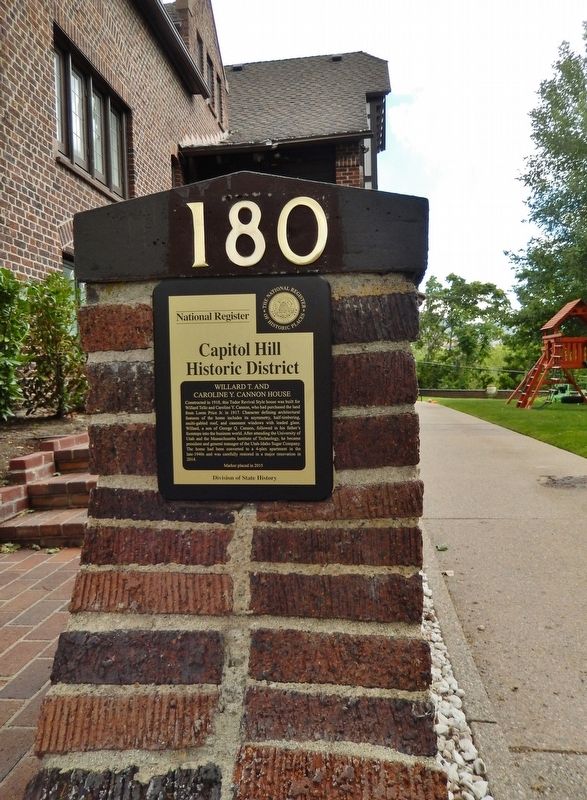 Willard T. and Caroline Y. Cannon House Marker. Click for full size. Willard T. and Caroline Y. Cannon House Marker image. Click for full size.